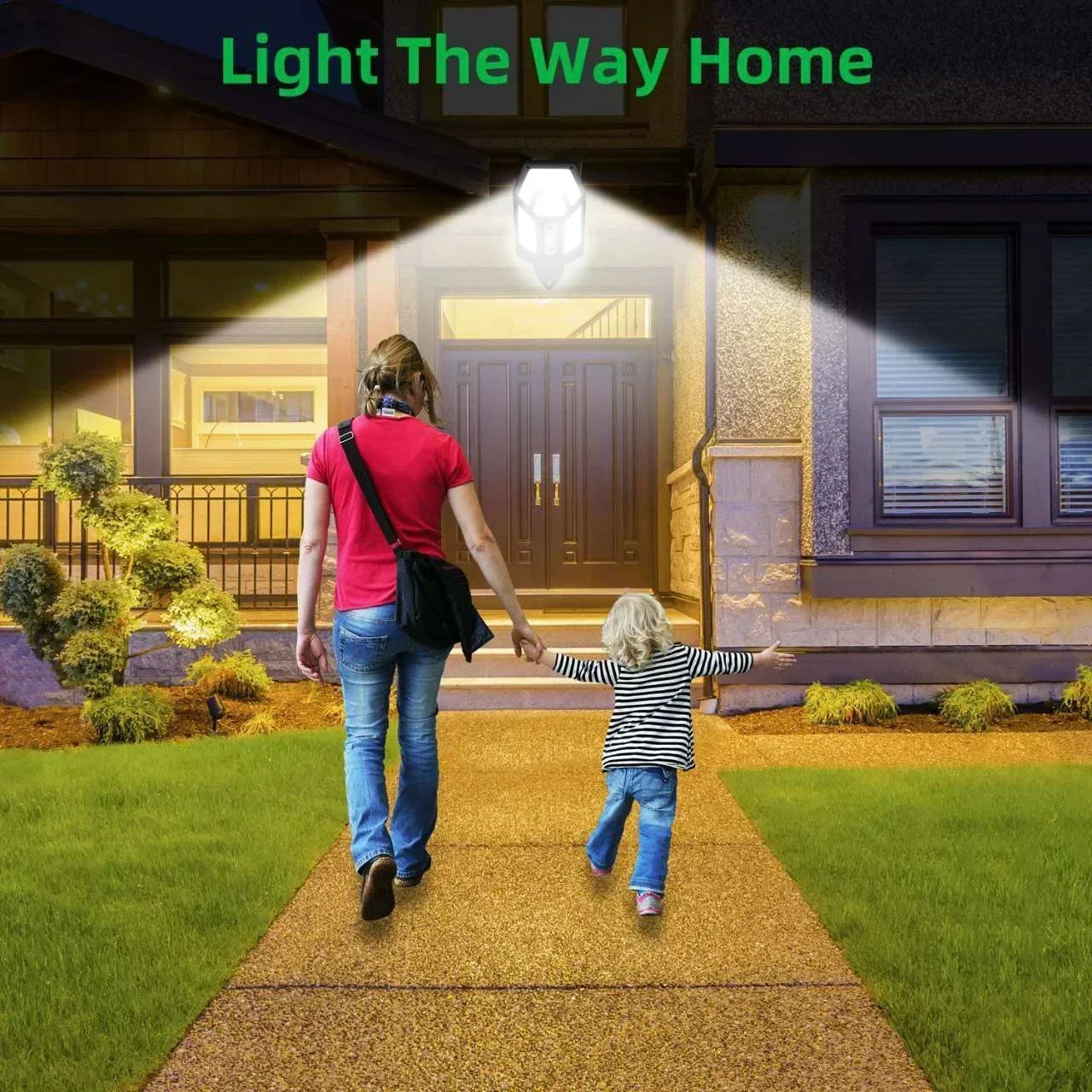 Solar LED Outdoor Wall Light Motion Sensor Garden Lamp