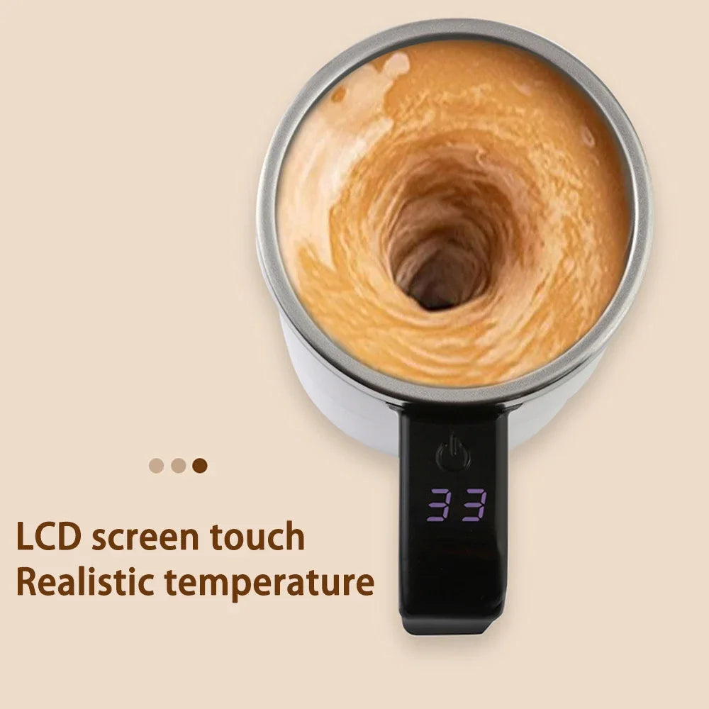 Self-Stirring Magnetic Coffee Mug — 380ml, Stainless Steel