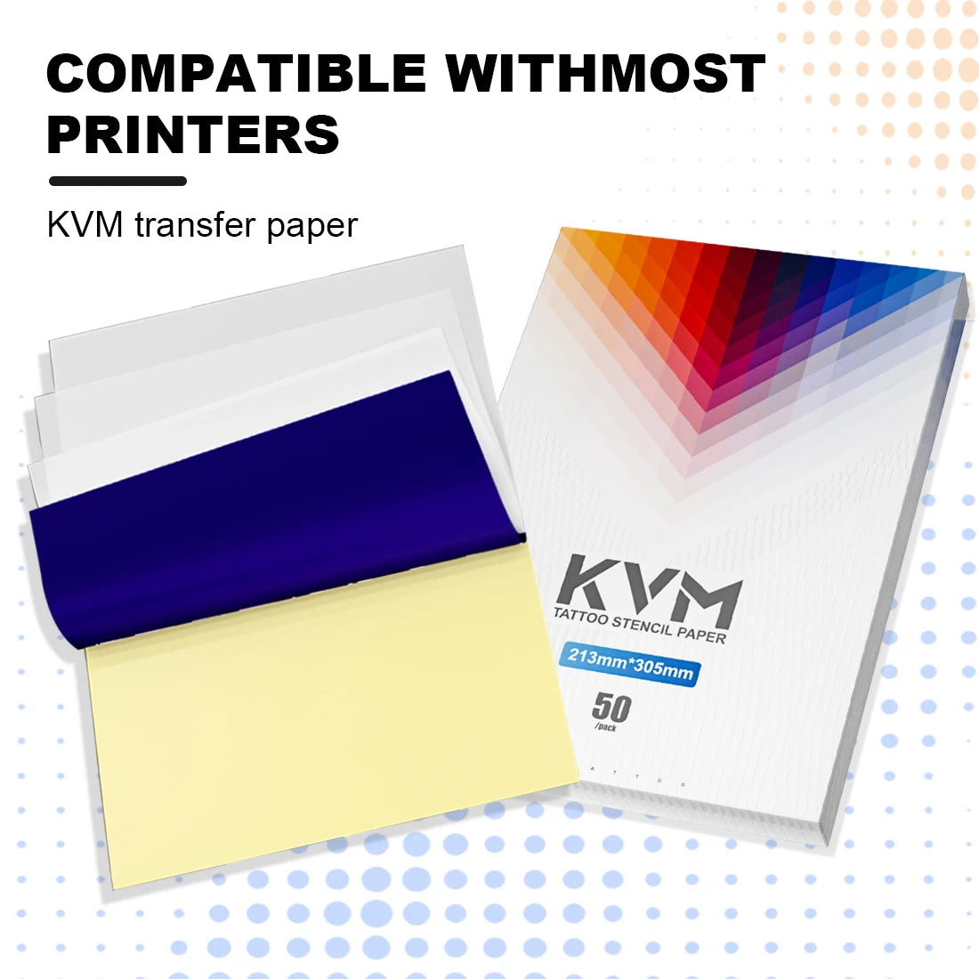 50 Sheets KVM Vegan Tattoo Stencil Transfer Paper A4 Size