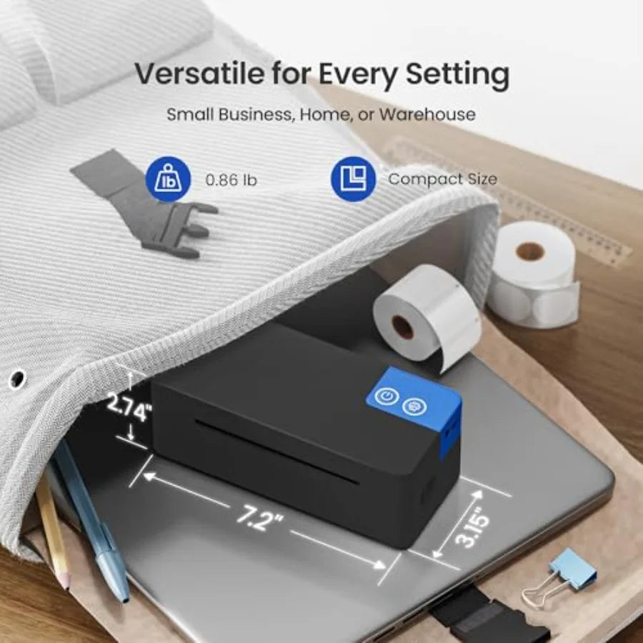 Bluetooth Thermal Shipping Label Printer 4x6 Portable Thermal Printer Compatible with iPhone Android Windows and Mac Works with