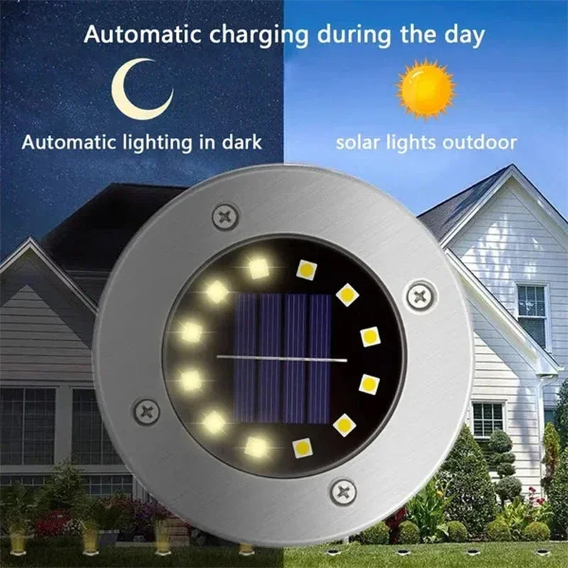 Solar Garden Ground Lights 820LED Outdoor Disk Lamp Set