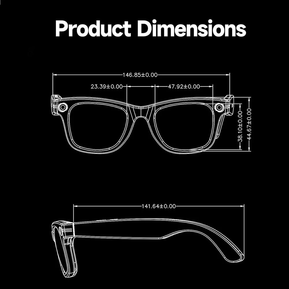 SENBONO AI Translator Smart Glasses With 8MP Camera Take Videos And Photo Sunglasses BT Call for Men Women 4K HD Fashion Glasses