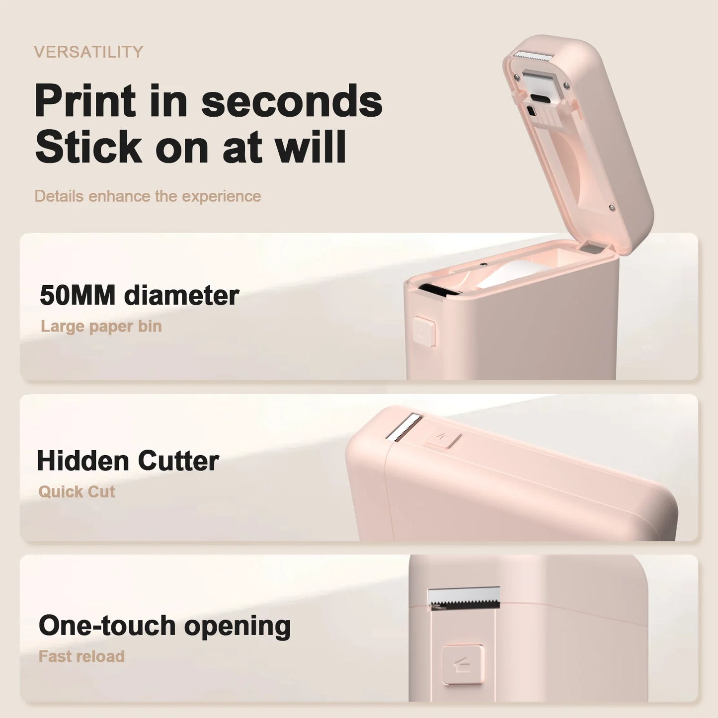 Portable Label Maker with Tape — Mini Thermal Sticker Printer