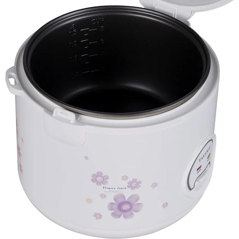 Automatic Rice Cooker & Food Steamer, 10 Cups Uncooked, 700W Convenient Detachable Cord, Cook & Keep Warm Features, White