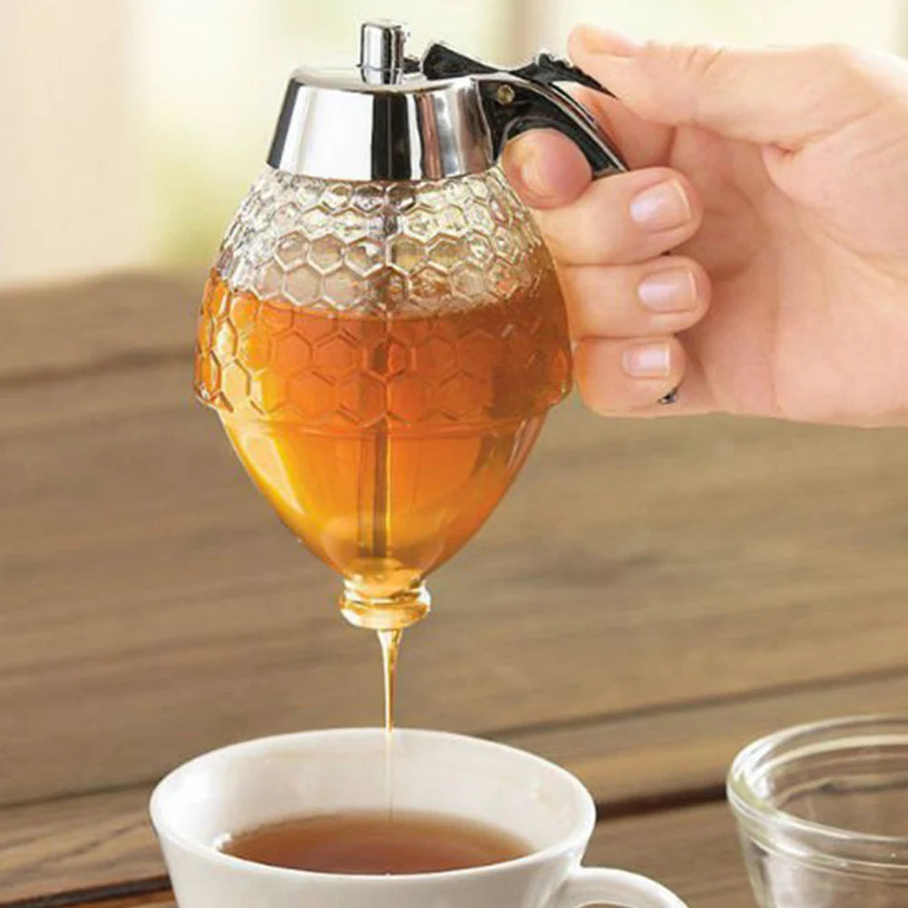 Honey & Olive Oil Dispenser with Stand — No-Drip Pourer Bottle