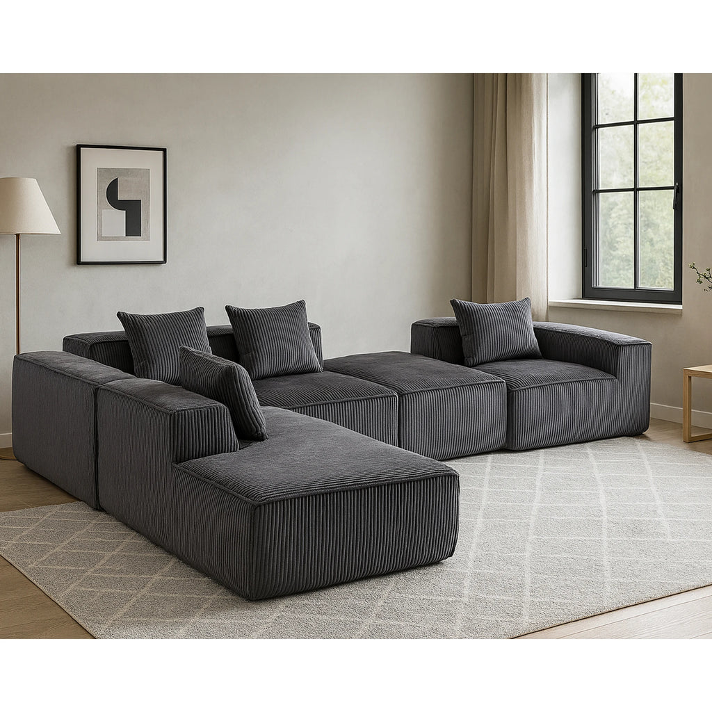 Sectional boneless Couch with L-Shape Chaise,Modern  Modular sleeper Sofa with Deep Seat, Upholstered Couches for Room