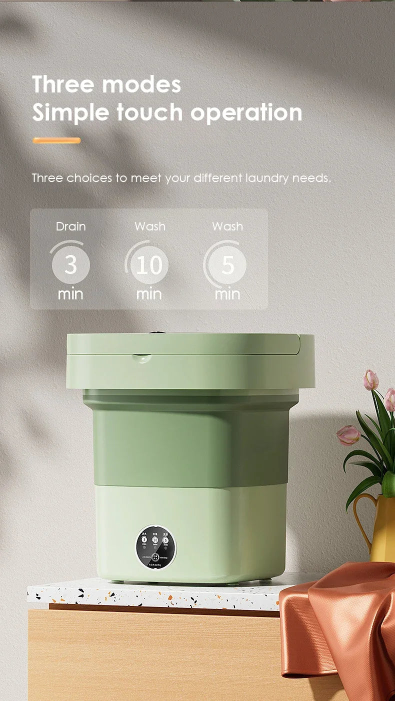 Foldable Portable Washing Machine — 13L, Spin Dryer, Compact