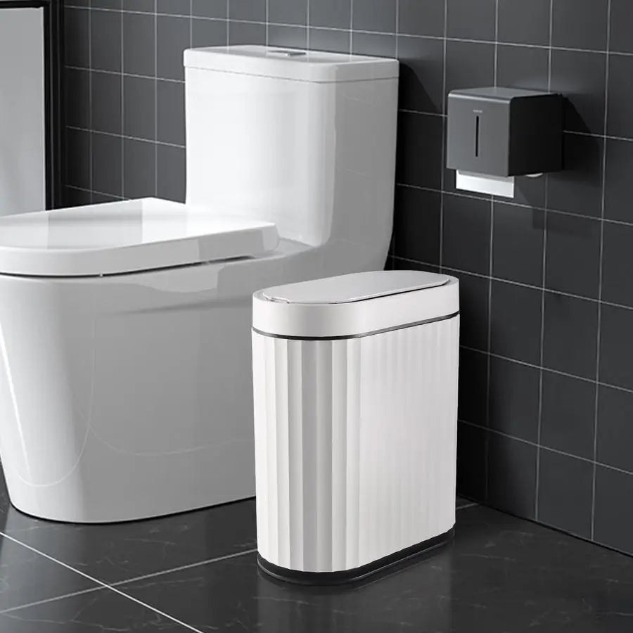 2-Gallon Smart Sensor Bathroom Trash Can — Slim Waterproof Auto Bin