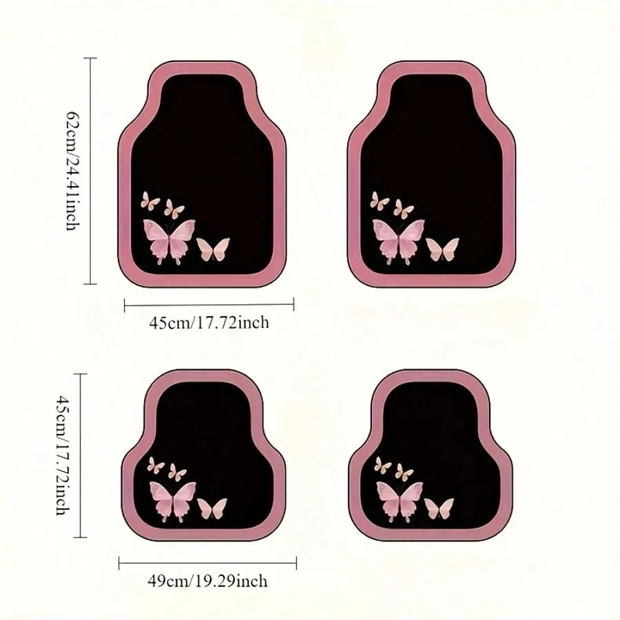 4pcs Leopard Print Car Mats