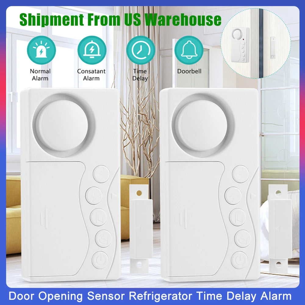Wireless Door Sensor Alarm — Anti-Theft, Fridge & Window Open Detector