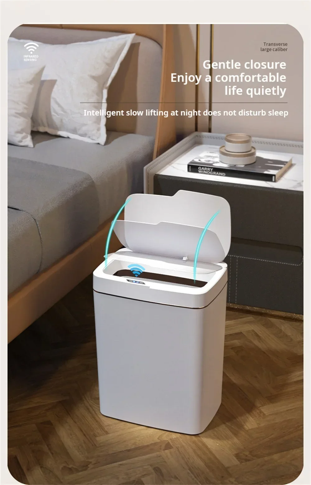 15L Smart Sensor Trash Can — Touchless Bin for Kitchen & Bathroom