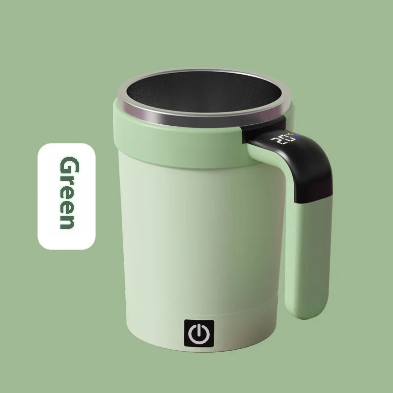 Smart Self-Stirring Coffee & Milkshake Cup — Magnetic, Temp Display