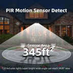 120 LED Outdoor Solar Lights with Motion Sensor and 3 Lighting Modes, IP65 Waterproof Wide Solar Wall Lights Ideal for Garden Pa