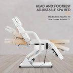 Massage Table Electric Height Adjustable Massage Bed Massage Facial Lash for Eyelash Extensions Salon Chair (White)