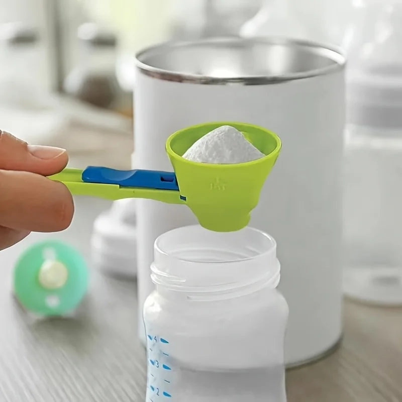 1Set Protein Scoop with Funnel, 2 in 1 Sliding Measuring Cup, Durable PP Kitchen Tool for Milk Powder Protein Powder