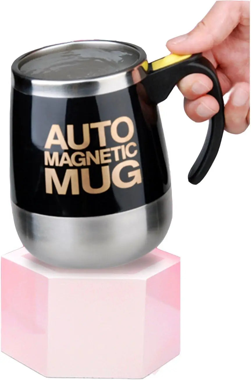 Self-Stirring Coffee Mug — 400ml Auto Magnetic Mixer, Black