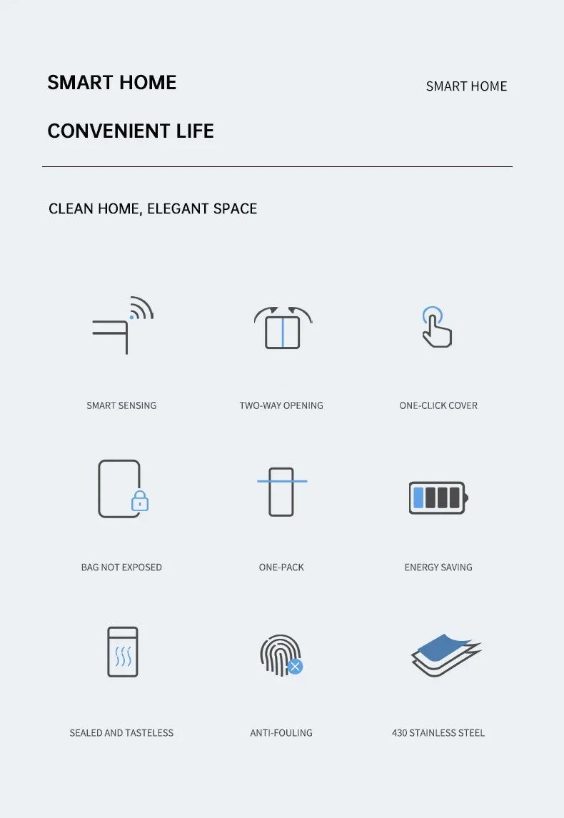 Smart Sensor Trash Can — Stainless Steel, 15L / 20L Kitchen Bin
