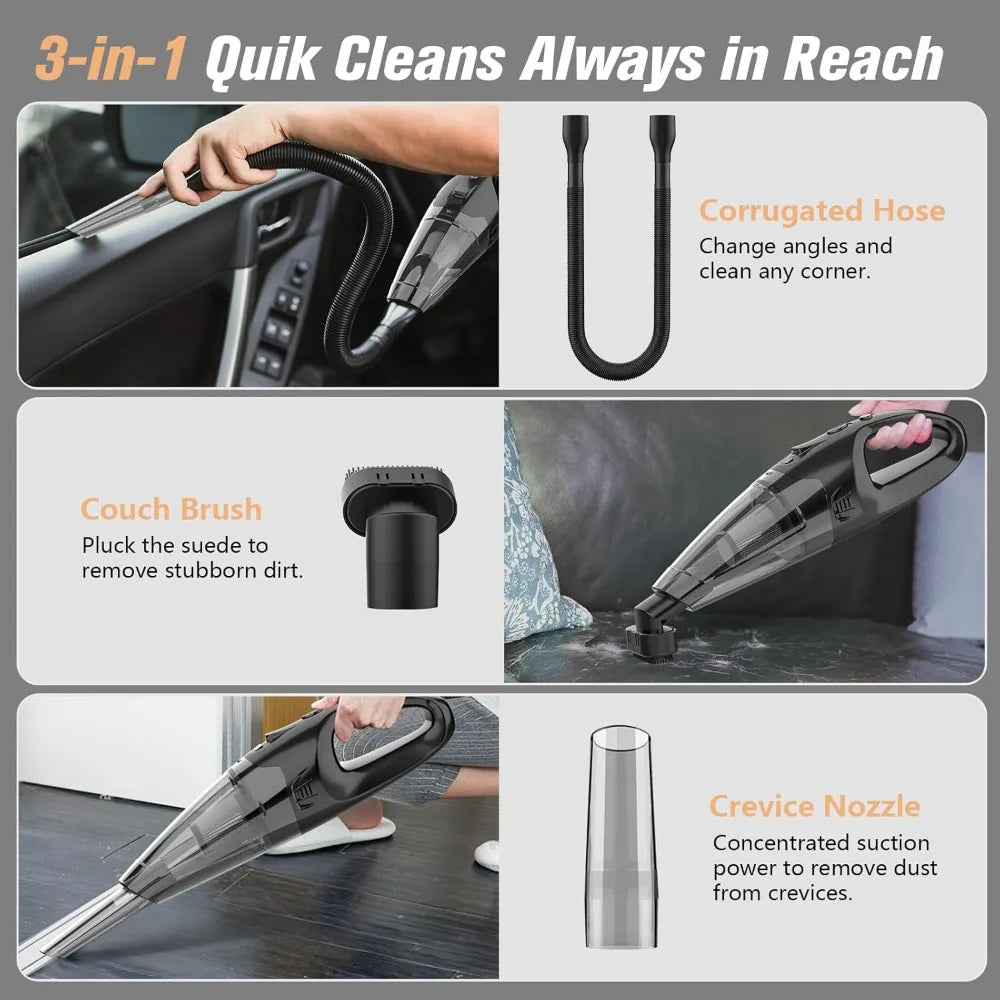 Mini Car Vacuum Cleaner with LED Light