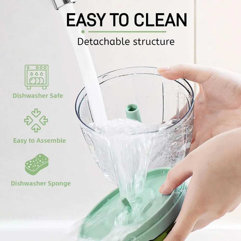 Manual Vegetable Chopper with Container — Salad & Garlic Cutter