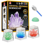 Crystal Growing Science Experimental Kit 3pcs with Display Cases - Easy DIY STEM Toy Lab Experiment Specimens, Educational Gift