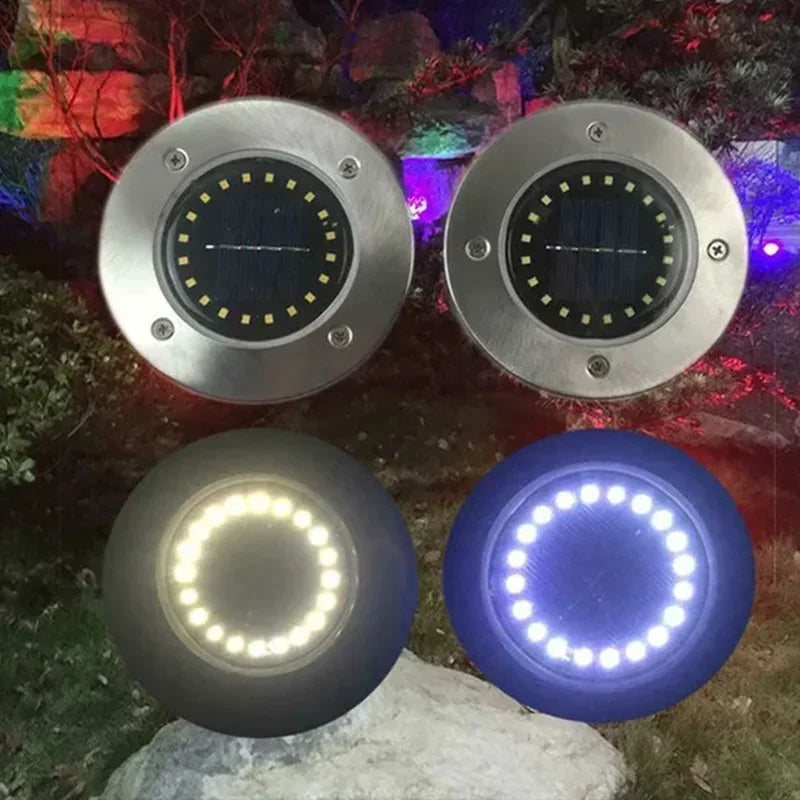 Solar Garden Ground Lights 820LED Outdoor Disk Lamp Set
