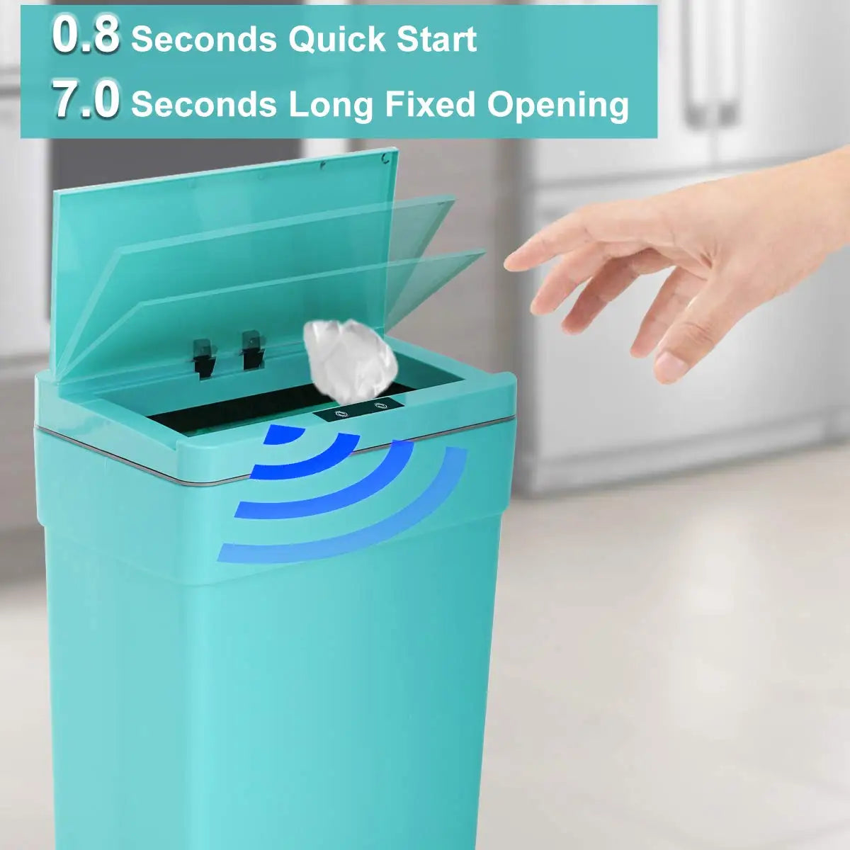 13-Gallon Touch-Free Sensor Trash Can — 50L Kitchen Garbage Bin