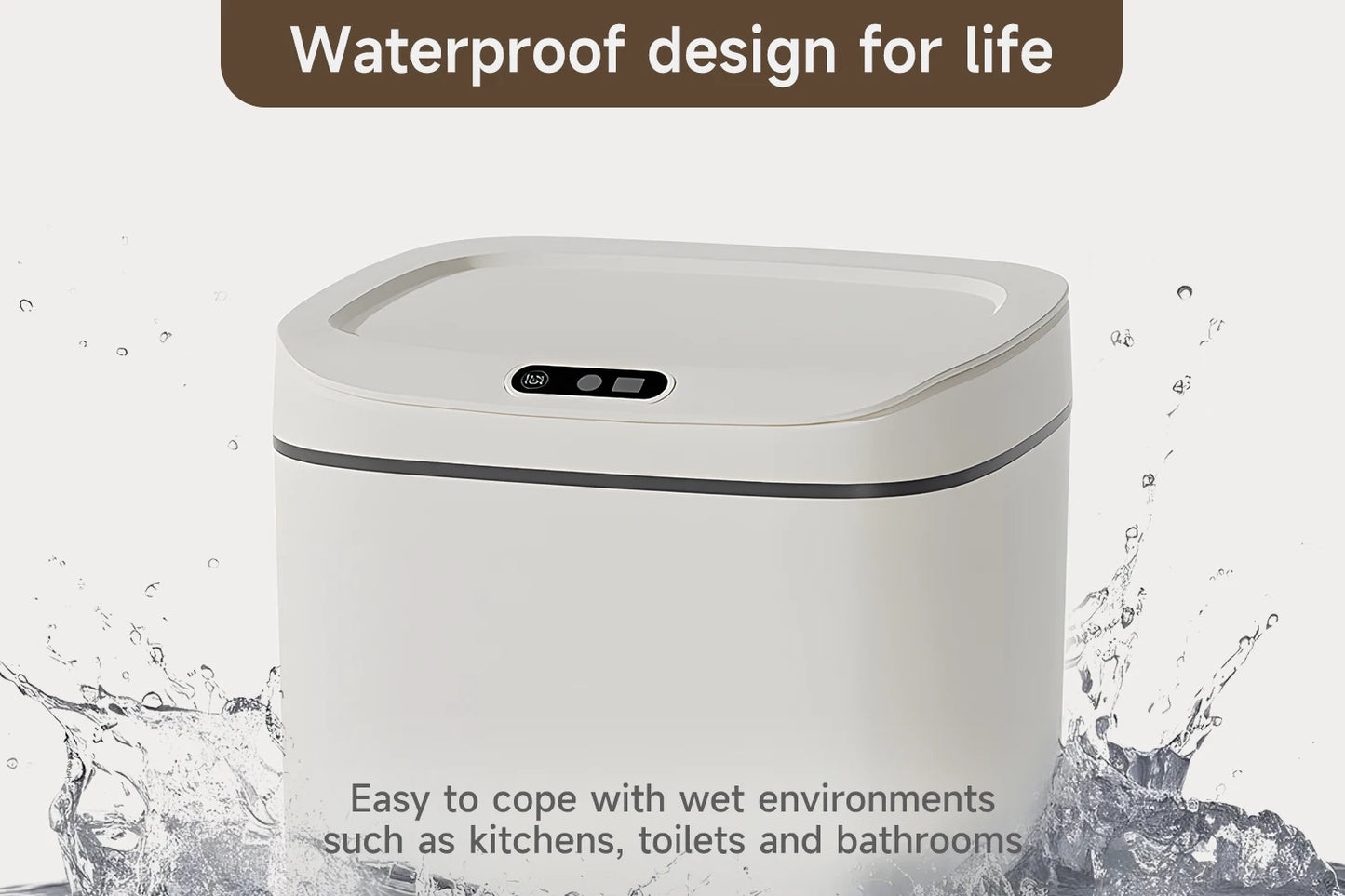 Smart Touchless Sensor Trash Can — Sealed Lid, Odor Prevention