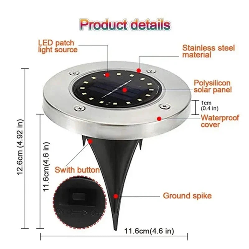 Solar Garden Ground Lights 820LED Outdoor Disk Lamp Set