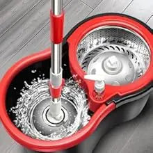 360° Spin Mop & Bucket Set — Self-Wringing, 3 Microfiber Heads
