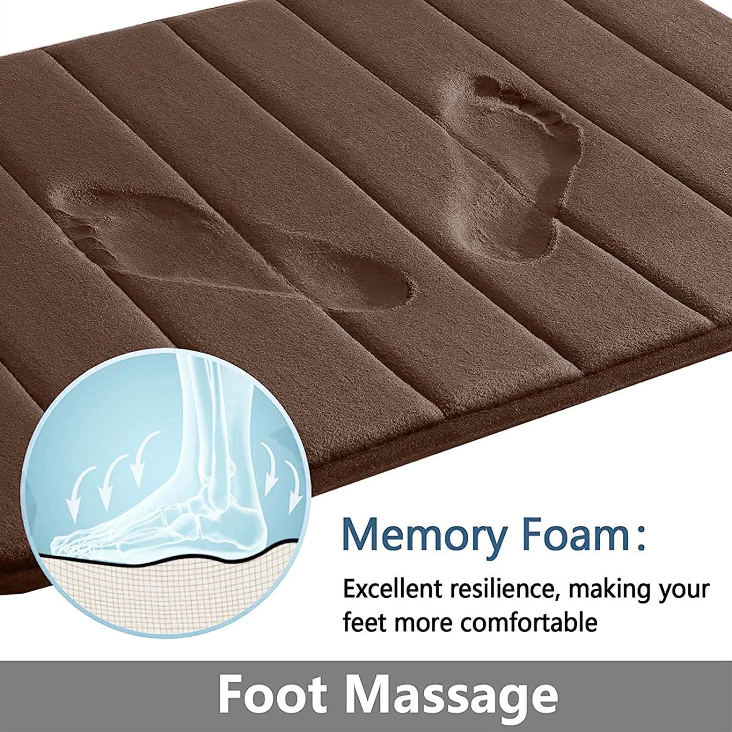 Super-Absorbent Memory Foam Bath Mat — Non-Slip Bathroom Rug