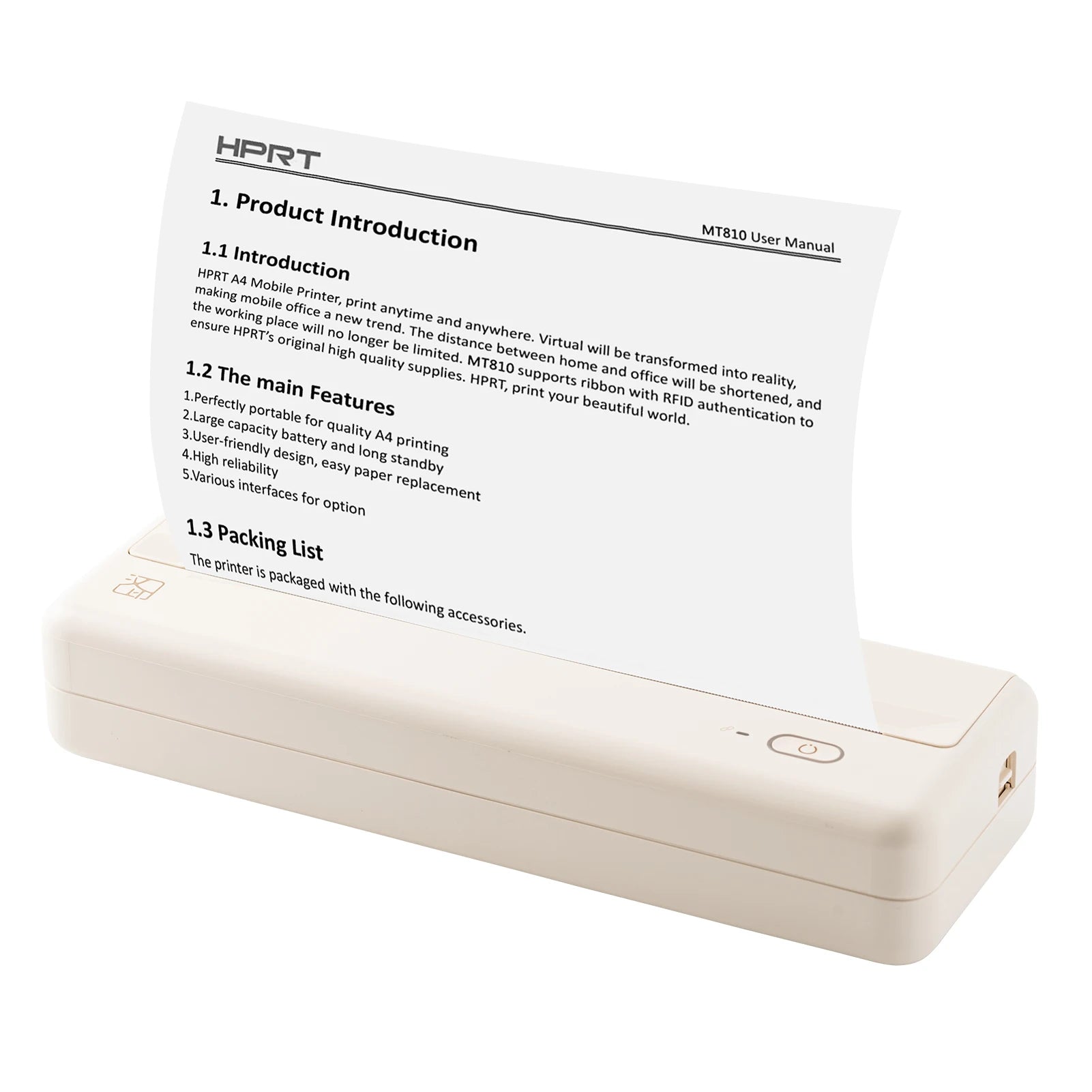 A4 Portable Paper Printer Wireless BT Connect Thermal Printing