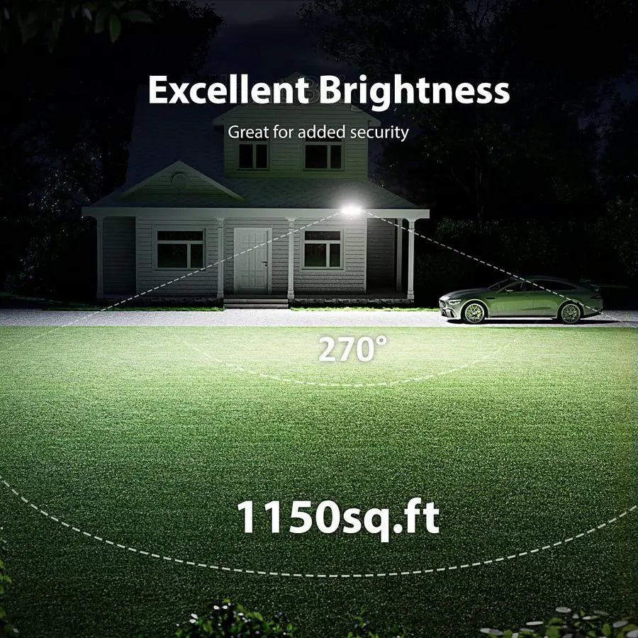 2 Pack 75W LED Motion Sensor Outdoor Lights, 7000LM Dusk to Dawn Outdoor Lighting, 6500K Motion Detector Flood Light, IP65 Water