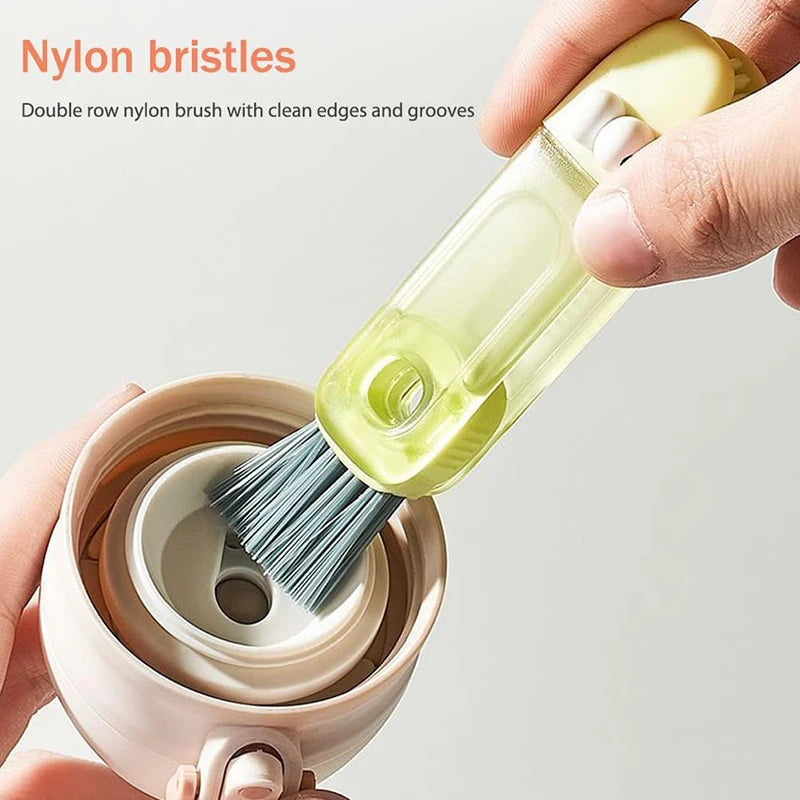 3-in-1 Cup & Bottle Cleaning Brush — Deep-Clean Nylon Bristles