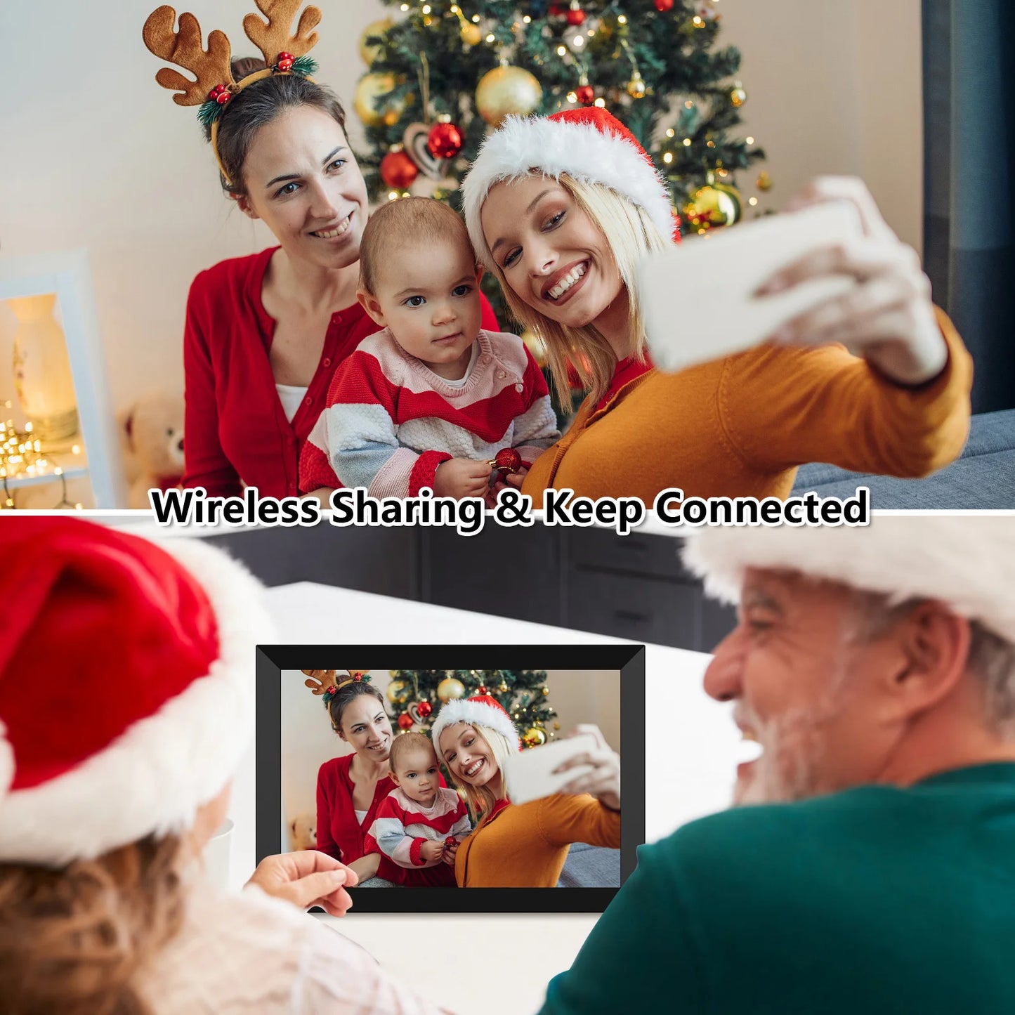 Smart WiFi Digital Photo Frame — 10.1", 32GB, IPS Touch Screen