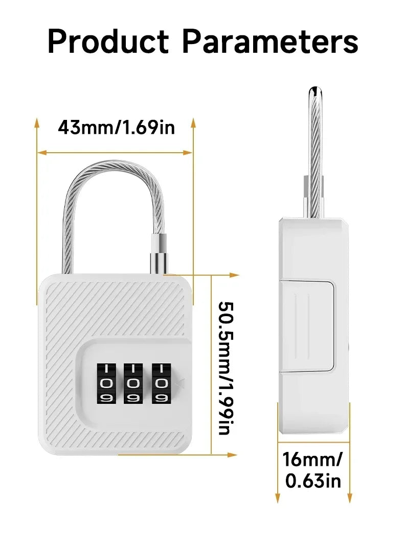 Travel Luggage Combination Padlock — Changeable Code, Multi-Use