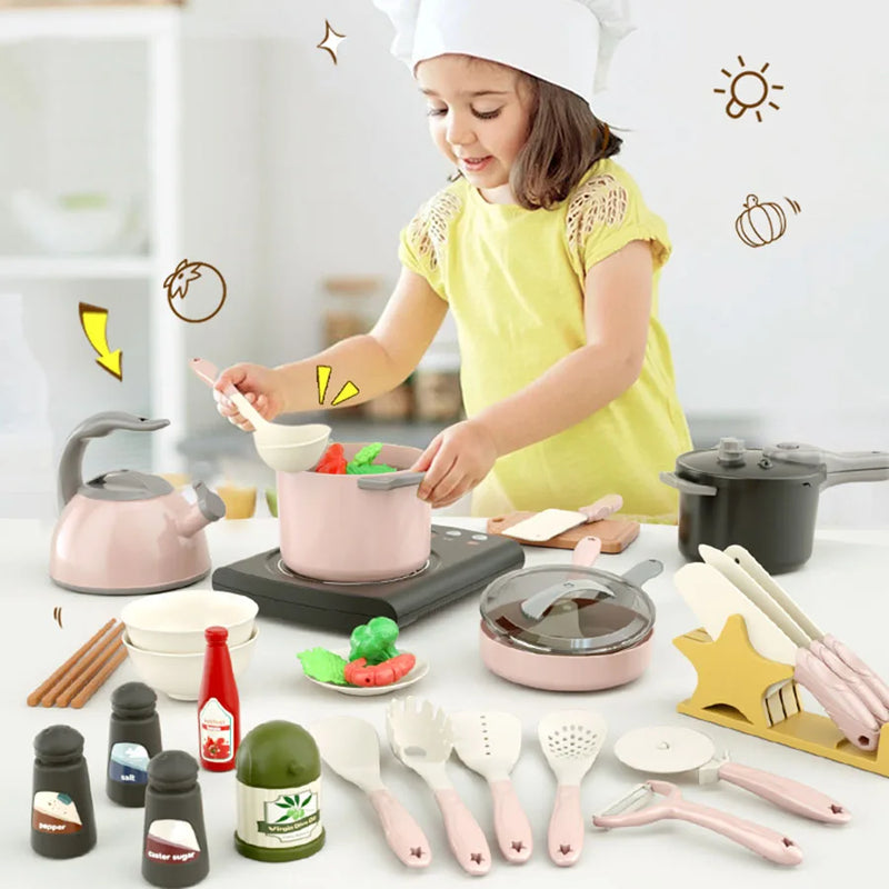 DIY Pretend Play Simulation Pretend Play House Cut Vegetable Cooking Game Set Child Enlightenment Fun Toy Children Gifts