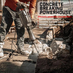 Pro-Series 2200W Demolition Electric Jack Hammer Concrete Breaker Power w/Flat Chisel and Point Chisel Bit with Carrying