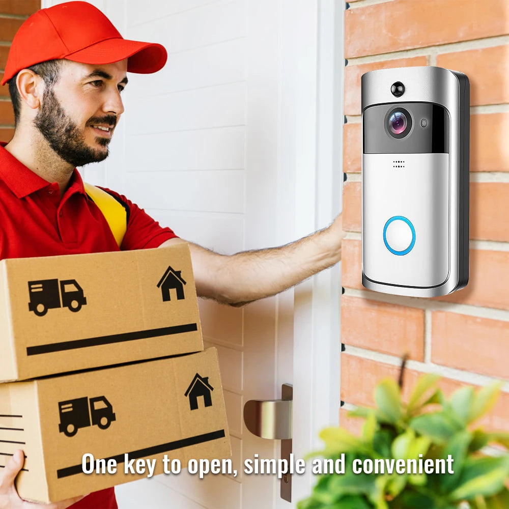 Smart WiFi Video Doorbell — Waterproof, Night Vision, Phone Intercom
