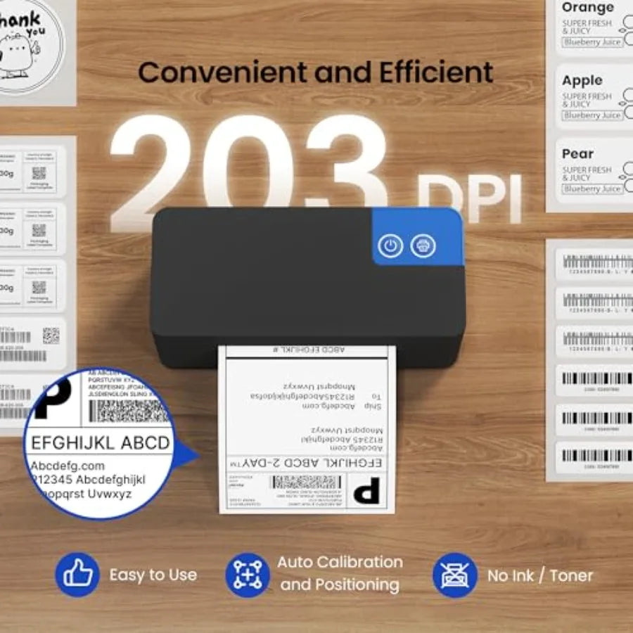 Bluetooth Thermal Shipping Label Printer 4x6 Portable Thermal Printer Compatible with iPhone Android Windows and Mac Works with