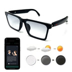 Smart glasses, app translation, color-changing lenses, high-definition voice calls, Hi-Fi music quality, open-ear audio glasses.