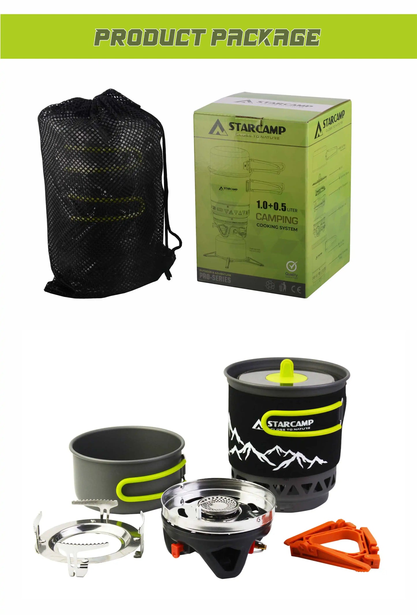 STARCAMP Jet Cooker Gas Stove — 1000ml + 500ml, Fast-Boil Camping System