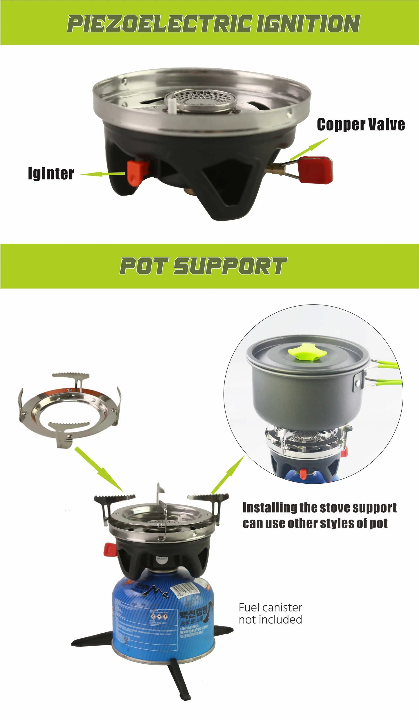 STARCAMP Jet Cooker Gas Stove — 1000ml + 500ml, Fast-Boil Camping System