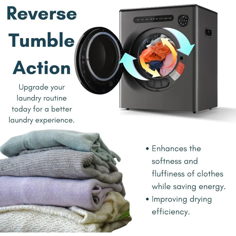 11LBS Compact Dryer with Exhaust Pipe and Electric Dryers with Stainless Steel Tub