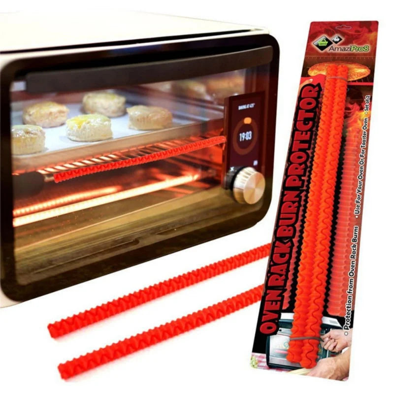 Heat-Resistant Silicone Oven Rack Guard — Burn Protector, Set of 2