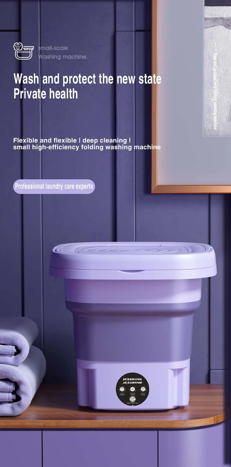 8L Mini Folding Washing Machine — Portable for Dorms & Small Loads
