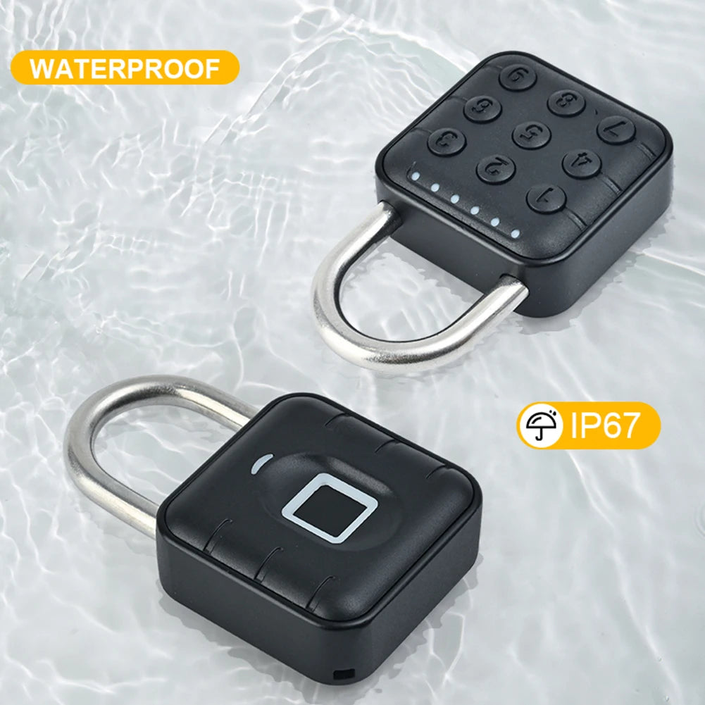 Keyless Fingerprint Padlock — Smart App, Waterproof, Anti-Theft