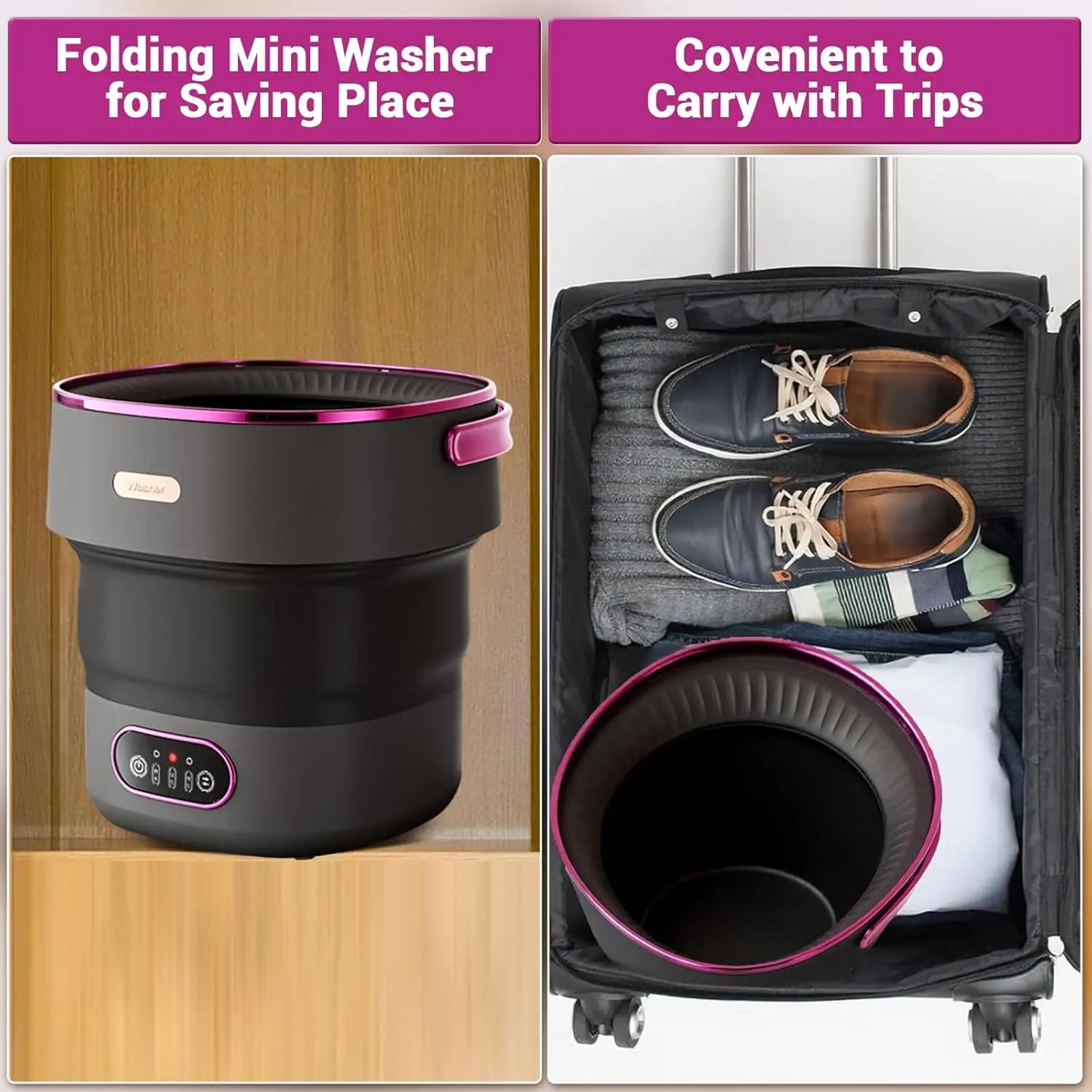Portable Foldable Washing Machine — 13L Mini, 4 Modes & Spin