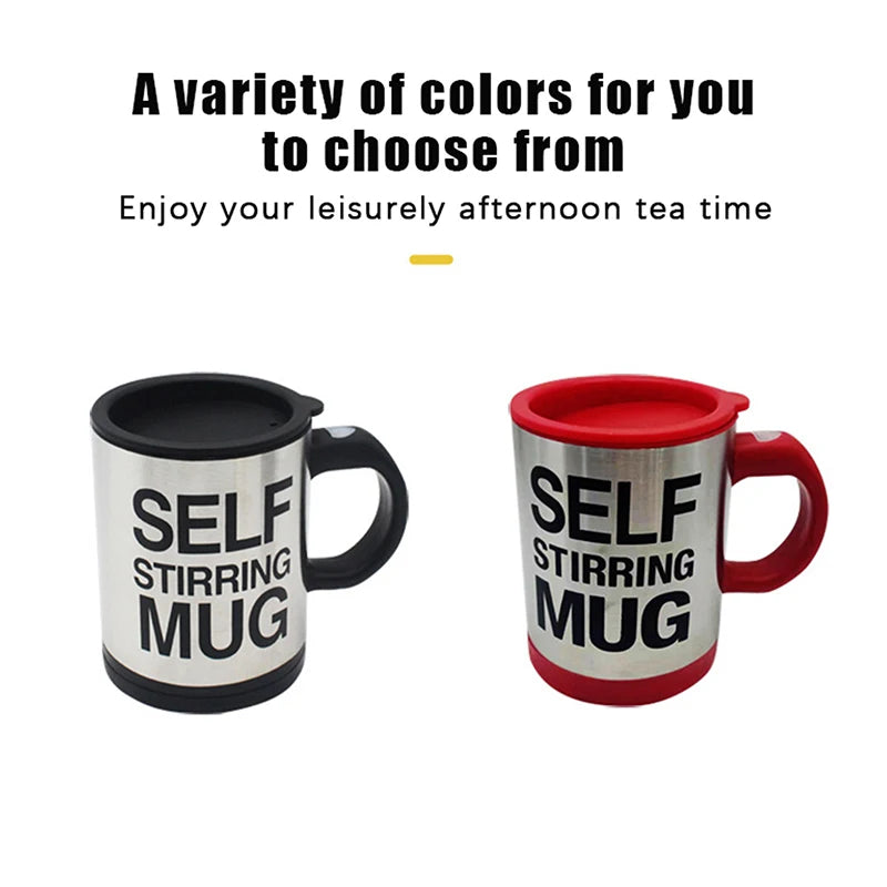 400ml Self-Stirring Mug with Lid — Stainless Steel, Gift Boxed