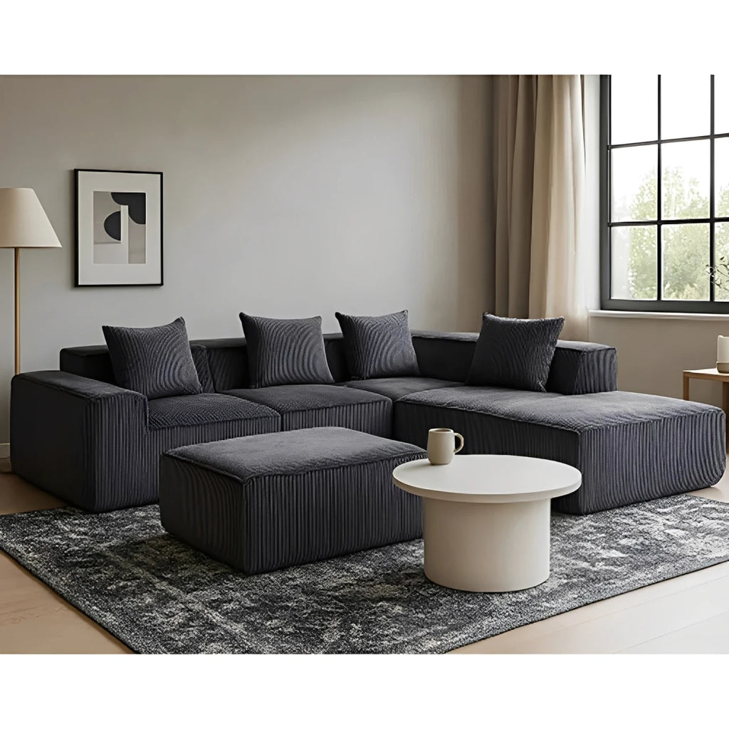 Sectional boneless Couch with L-Shape Chaise,Modern  Modular sleeper Sofa with Deep Seat, Upholstered Couches for Room