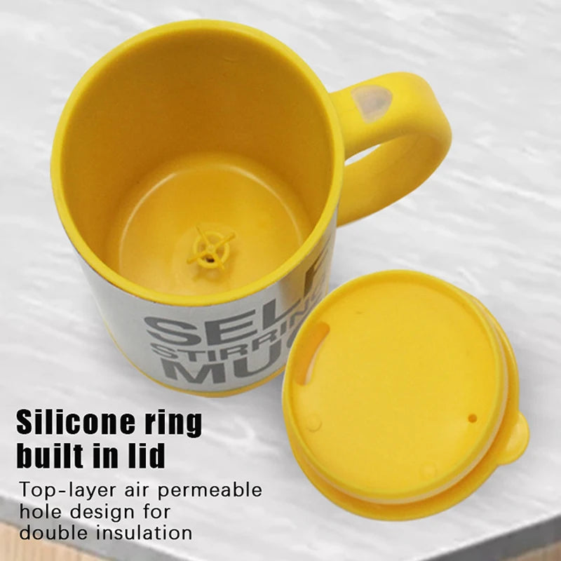400ml Self-Stirring Mug with Lid — Stainless Steel, Gift Boxed